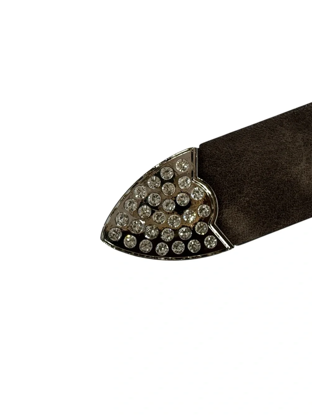 NWT True Religion Brown Crystal-Embellished Womens Leather Belt